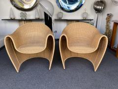  Platt Young Pair of King Tubby Rattan Armchairs by Platt Young for Driade Italy 1990s - 2854330