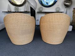  Platt Young Pair of King Tubby Rattan Armchairs by Platt Young for Driade Italy 1990s - 2854332