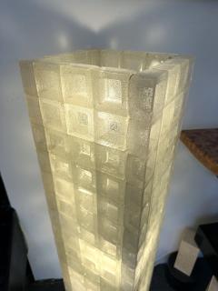  Poliarte Mid Century Modern Glass Cube Tower Floor Lamp by Poliarte Italy 1970s - 3009173