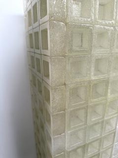  Poliarte Mid Century Modern Glass Cube Tower Floor Lamp by Poliarte Italy 1970s - 3009180