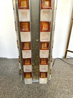  Poliarte Mid Century Modern Glass Cube Tower Floor Lamp by Poliarte Italy 1970s - 4209234