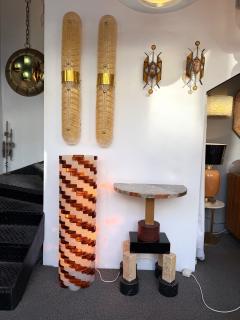  Poliarte Mid Century Modern Glass Cube Tower Floor Lamp by Poliarte Italy 1970s - 4470772