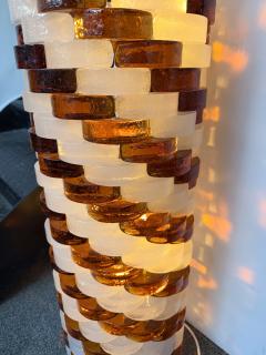  Poliarte Mid Century Modern Glass Cube Tower Floor Lamp by Poliarte Italy 1970s - 4470773