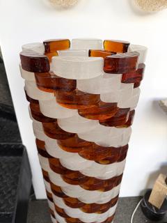  Poliarte Mid Century Modern Glass Cube Tower Floor Lamp by Poliarte Italy 1970s - 4470774