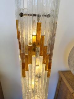  Poliarte Mid Century Modern Glass Tower Floor Lamp by Poliarte Italy 1970s - 4496928