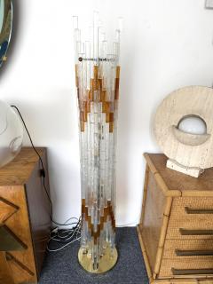 Poliarte Mid Century Modern Glass Tower Floor Lamp by Poliarte Italy 1970s - 4496931