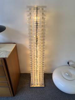  Poliarte Mid Century Modern Glass Tower Floor Lamp by Poliarte Italy 1970s - 4543855