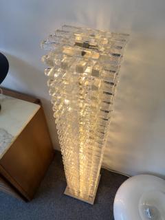  Poliarte Mid Century Modern Glass Tower Floor Lamp by Poliarte Italy 1970s - 4543856