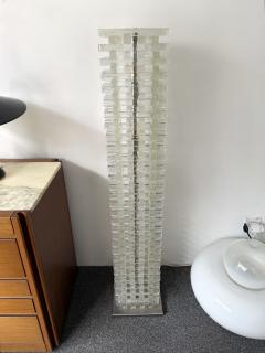  Poliarte Mid Century Modern Glass Tower Floor Lamp by Poliarte Italy 1970s - 4543857