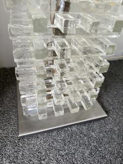  Poliarte Mid Century Modern Glass Tower Floor Lamp by Poliarte Italy 1970s - 4543862