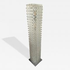  Poliarte Mid Century Modern Glass Tower Floor Lamp by Poliarte Italy 1970s - 4544182