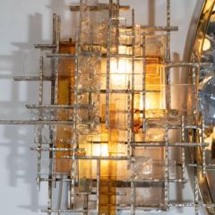  Poliarte Mid Century Modern Veronese Glass Sconces with Silvered Iron Fittings Poliarte - 1539770