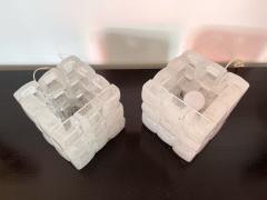  Poliarte Pair of Glass Cube Lamps by Poliarte Italy 1970s - 2432358