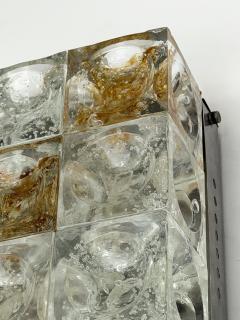  Poliarte Pair of Glass Cube Square Metal Sconces by Poliarte Italy 1970s - 4493620