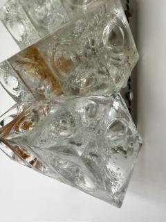  Poliarte Pair of Glass Cube Stairs Metal Sconces by Poliarte Italy 1970s - 4493688