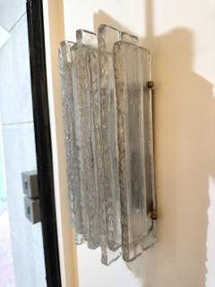  Poliarte Pair of Hammered Glass Ice Sconces by Poliarte Italy 1970s - 3080777