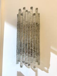  Poliarte Pair of Hammered Glass Ice Sconces by Poliarte Italy 1970s - 3080781