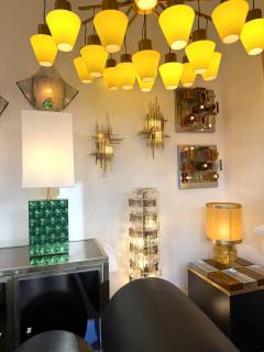  Poliarte Pair of Hammered Glass Wrought Iron Sconces by Biancardi Italy 1970s - 4413345