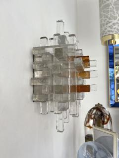  Poliarte Pair of Rea Glass Cube Sconces by Poliarte Italy 1970s - 2830850