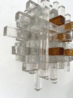  Poliarte Pair of Rea Glass Cube Sconces by Poliarte Italy 1970s - 2830852