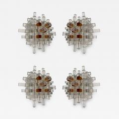  Poliarte Pair of Rea Glass Cube Sconces by Poliarte Italy 1970s - 2833318