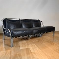  Poltronova Mid Century Modern Black Stringa Sofa Designed by Gae Aulenti for Poltronova - 1930464