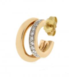  Pomellato POMELLATO ICONICA DOUBLE HOOP DIAMOND AND ROSE GOLD EARRINGS - 2808550