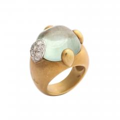  Pomellato Vintage Pomellato Gold Aquamarine and Diamond Ring - 576769