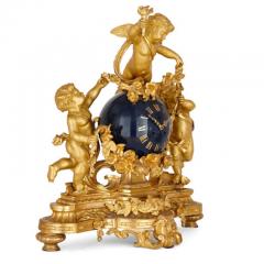  Popon A Paris Large cherub themed gilt bronze clock garniture by Popon - 3457269