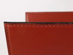  Porada Arredi Porada Arredi Black Post Modern Leather Magazine Rack News Stand Italy 1980s - 4057951