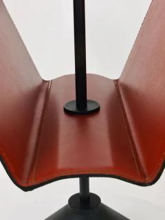  Porada Arredi Porada Arredi Black Post Modern Leather Magazine Rack News Stand Italy 1980s - 4057953
