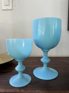  Portieux Vallerysthal SET OF PORTIUEX VALLESTRYAL1930s OPALINE GOBLETS - 3827284