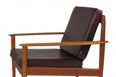  Poul Jeppesen Grete Jalk Teak Lounge Chairs in Brown Leather - 1494719