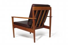  Poul Jeppesen Grete Jalk Teak Lounge Chairs in Brown Leather - 1494722