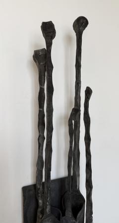  Pozzebon Pair of Wrought Iron and Glass Sconces by Pozzebon Italy 1970s - 4477258