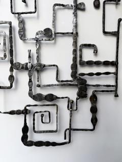  Pozzebon Wall Coat Rack Sculpture Wrought Iron by Pozzebon Italy 1970s - 4413548