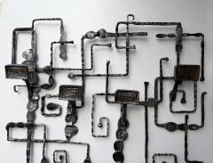  Pozzebon Wall Coat Rack Sculpture Wrought Iron by Pozzebon Italy 1970s - 4413551