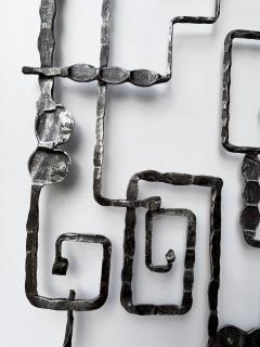  Pozzebon Wall Coat Rack Sculpture Wrought Iron by Pozzebon Italy 1970s - 4413552