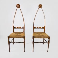  Pozzi Verga SET OF 2 WALNUT SCULPTURAL CHAIRS BY POZZI VERGA 1950  - 3059907