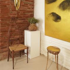  Pozzi Verga SET OF 2 WALNUT SCULPTURAL CHAIRS BY POZZI VERGA 1950  - 3059914