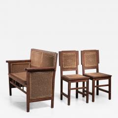  Prag Rudniker Prag Rudniker Secession Jugendstil set of bench and side chairs - 1472918