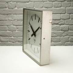  Pragotron Square Pragotron Wall Clock Czechoslovakia 1950s - 3994293