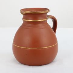 Prattware Prattware A Gothic Revival Terracotta Jug with Gilded Line Decoration - 4188434