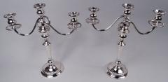  Preisner Silver Co Pair of Preisner Georgian Style Sterling Silver 3 Light Candelabra - 3774226