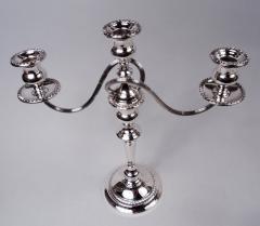  Preisner Silver Co Pair of Preisner Georgian Style Sterling Silver 3 Light Candelabra - 3774228