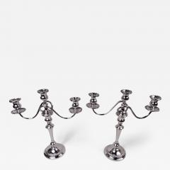  Preisner Silver Co Pair of Preisner Georgian Style Sterling Silver 3 Light Candelabra - 3826289