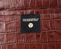  Promemoria Pair of Promemoria Leather Ottomans - 123614