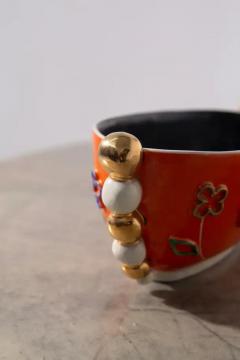 Pucci Ceramics Pucci Italian ceramics vase in orange and yellow No import duty we pay for it  - 4096931