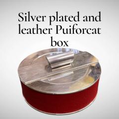  Puiforcat 1980s Silver plated and leather decorative box by Puiforcat - 4430933