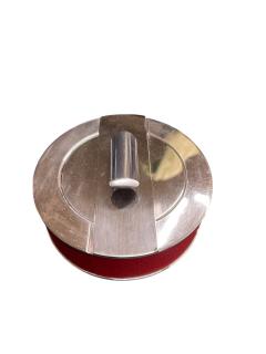  Puiforcat 1980s Silver plated and leather decorative box by Puiforcat - 4430938